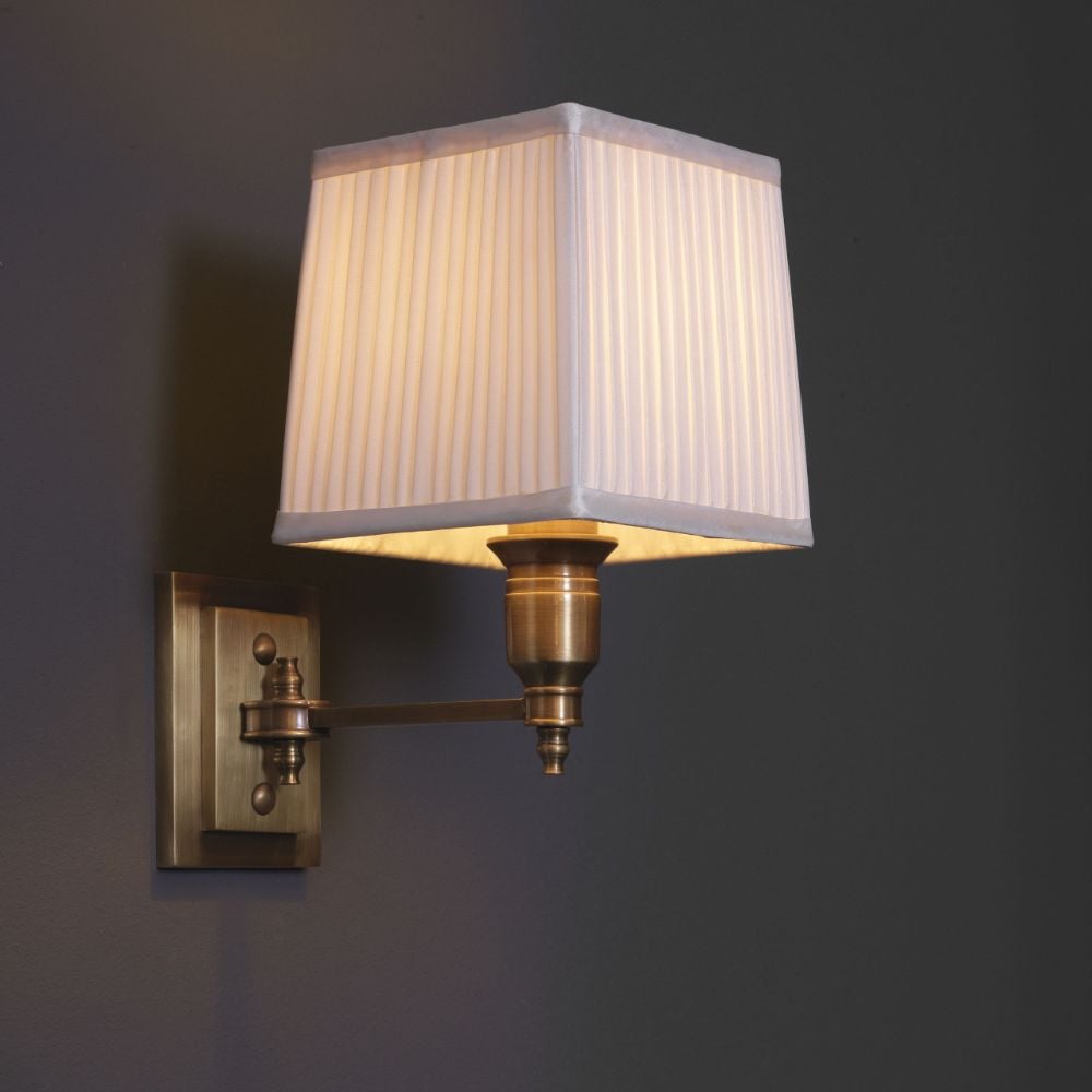 Lexington Wall Light Brass & White