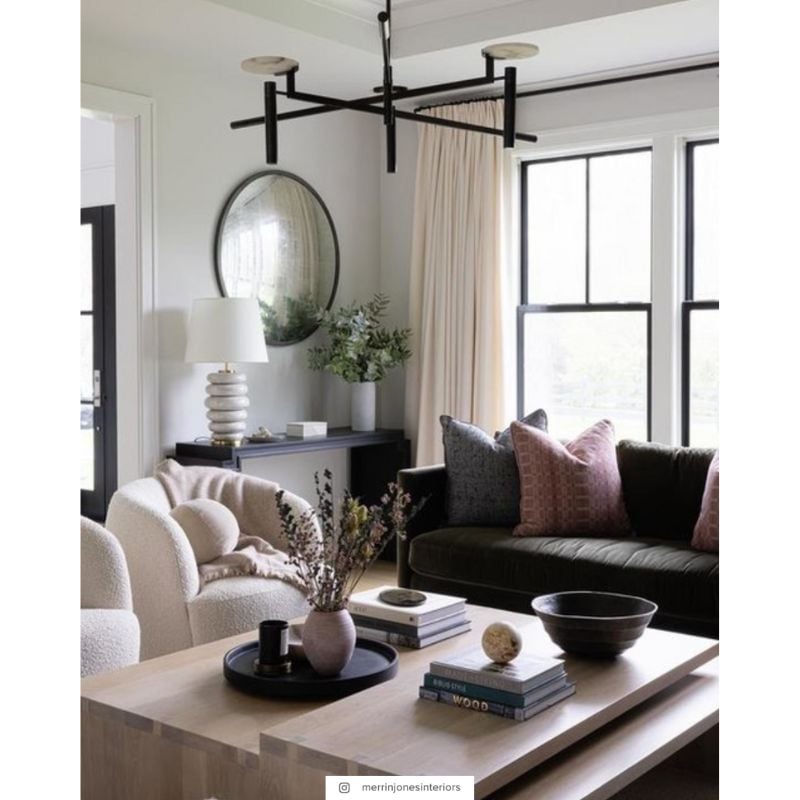 Melange Large Floating Disc Chandelier in Polished Nickel with Alabaster