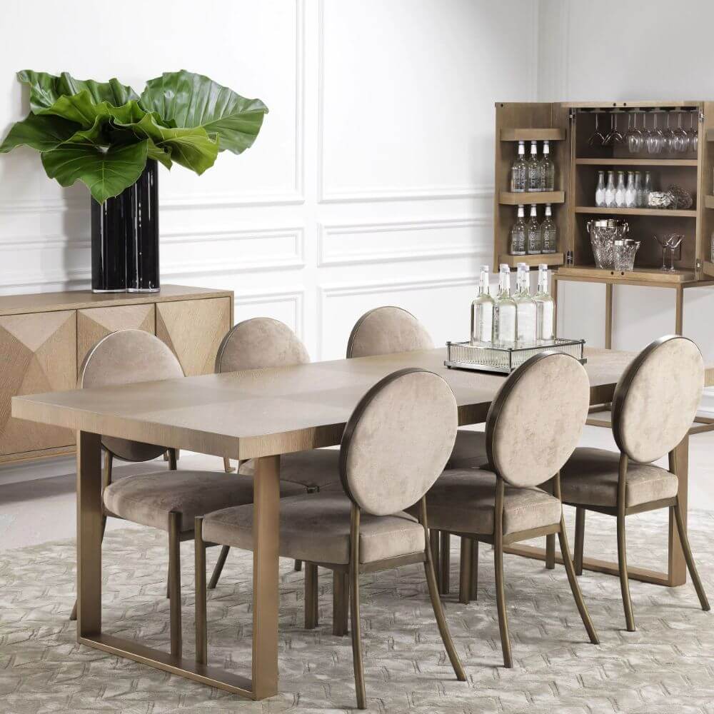 Scribe Dining Chair in Dark Brass