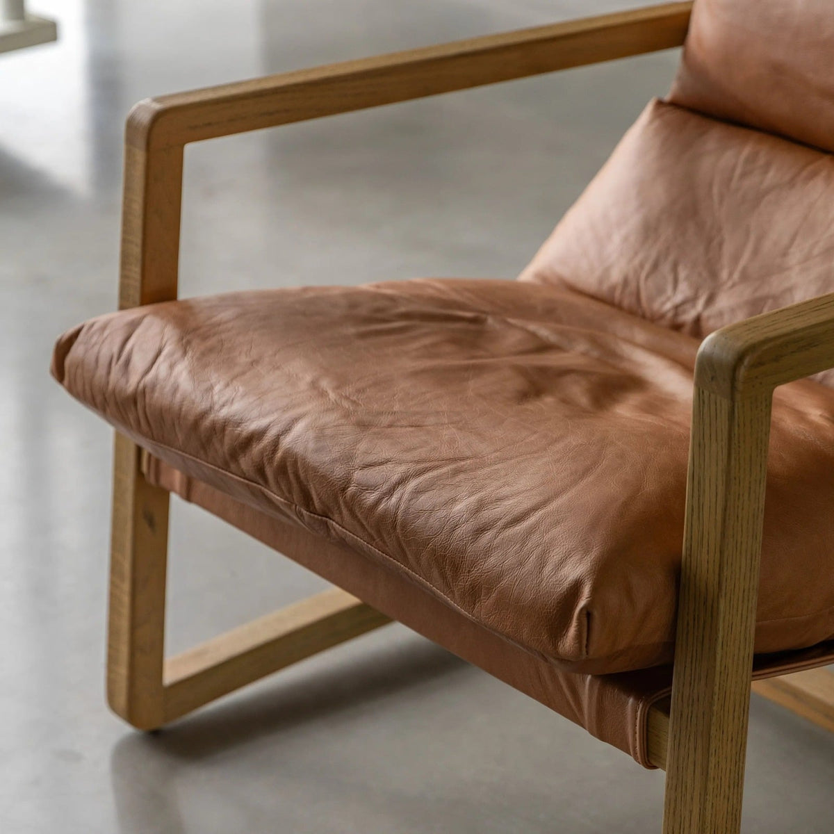 Burnetta Lounge Chair Vintage Brown Leather