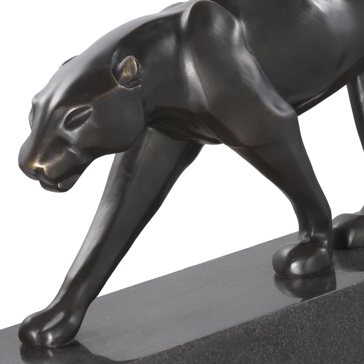 Bronze Pantherae on Marble Base