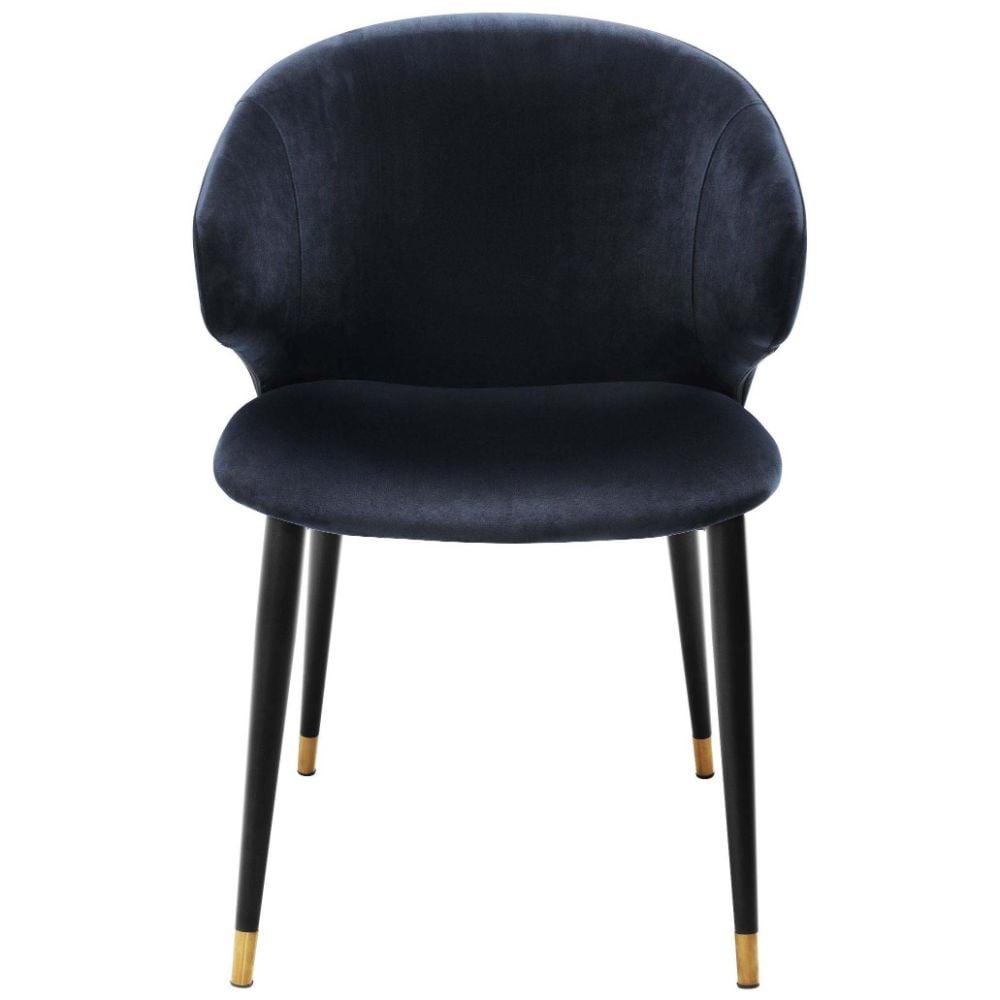 Volante Dining Armchair in Blue Velvet
