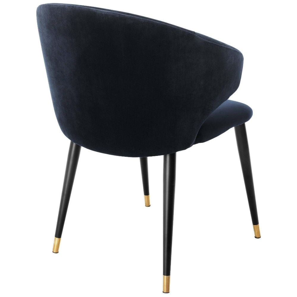Volante Dining Armchair in Blue Velvet