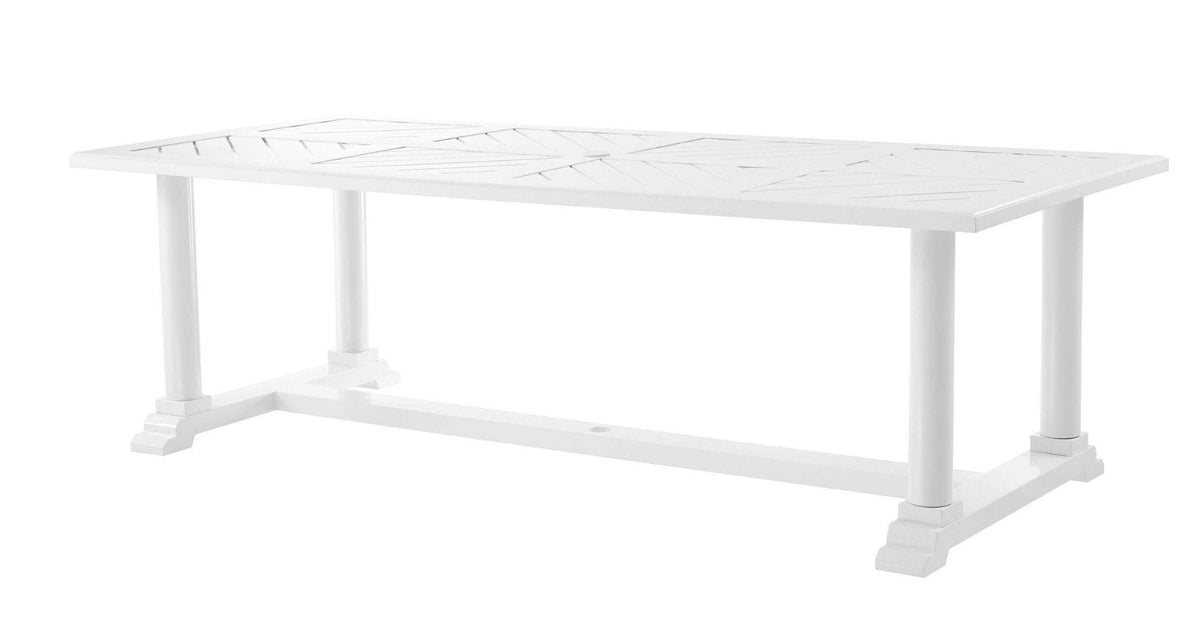 Bell Rive Rectangular Outdoor Dining Table in White
