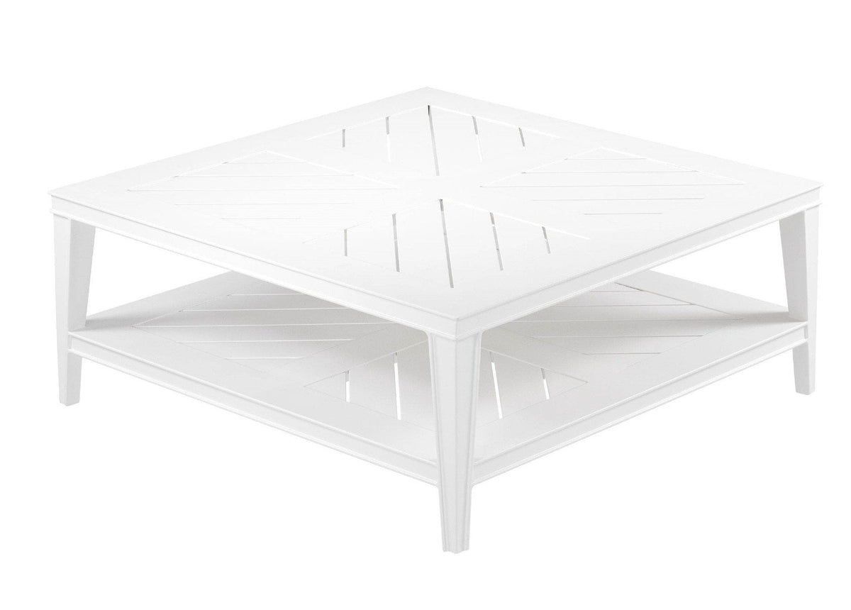 Bell Rive Square Outdoor Coffee Table in White