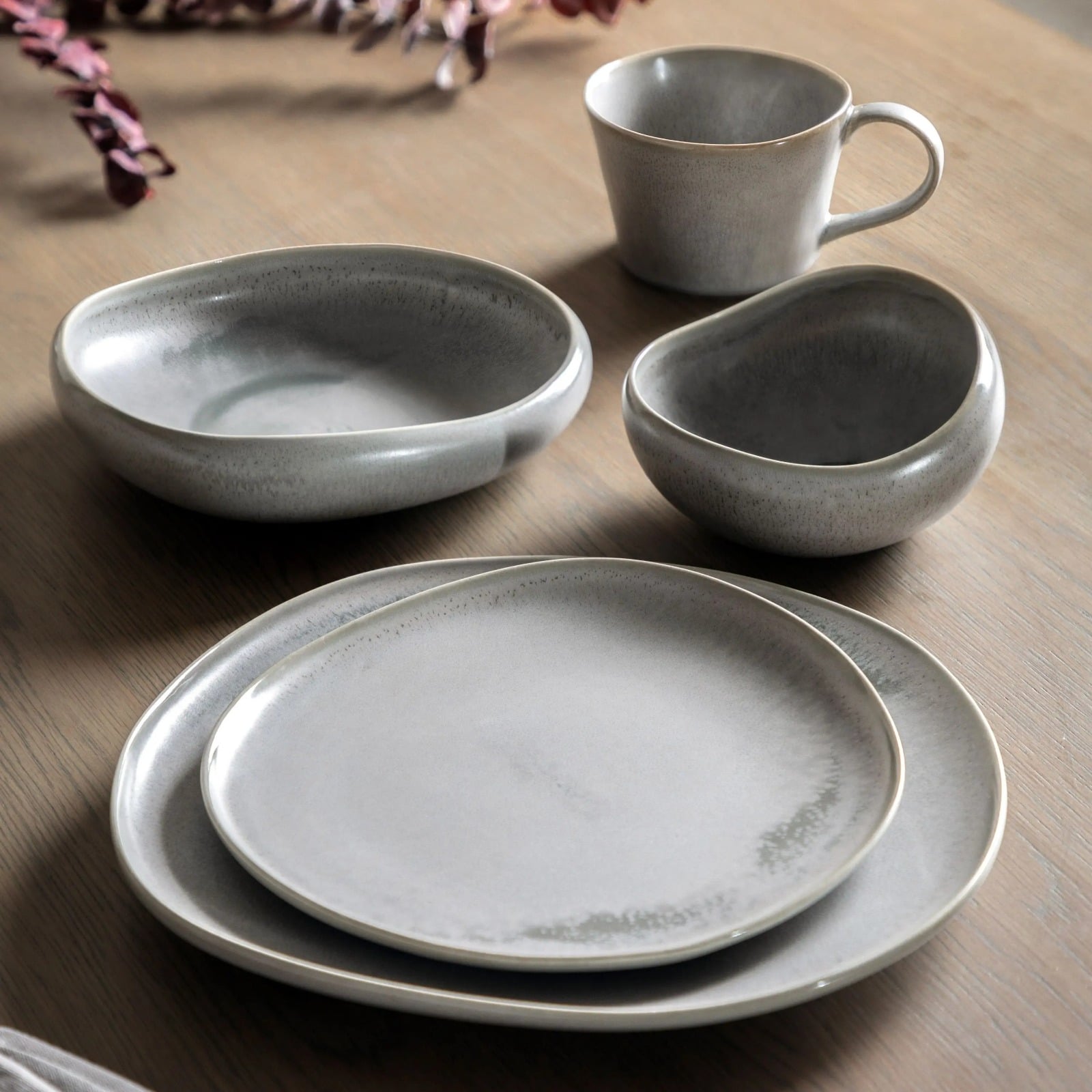 Pebble Glaze Pasta Bowl Dove Grey Set of 4 | Pavilion Broadway