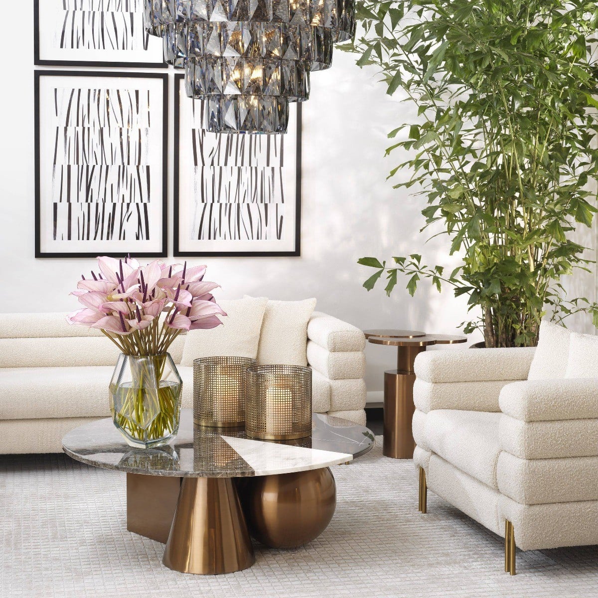Tricolori Coffee Table in Brushed Copper