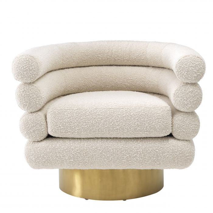 Swivel Chair Maguire in Cream Bouclé