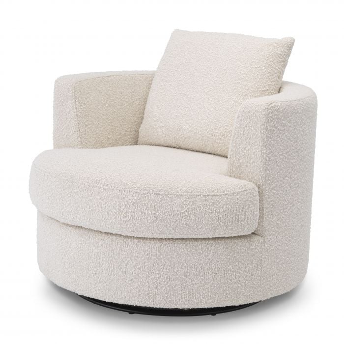 Swivel Chair Felix in Cream Bouclé
