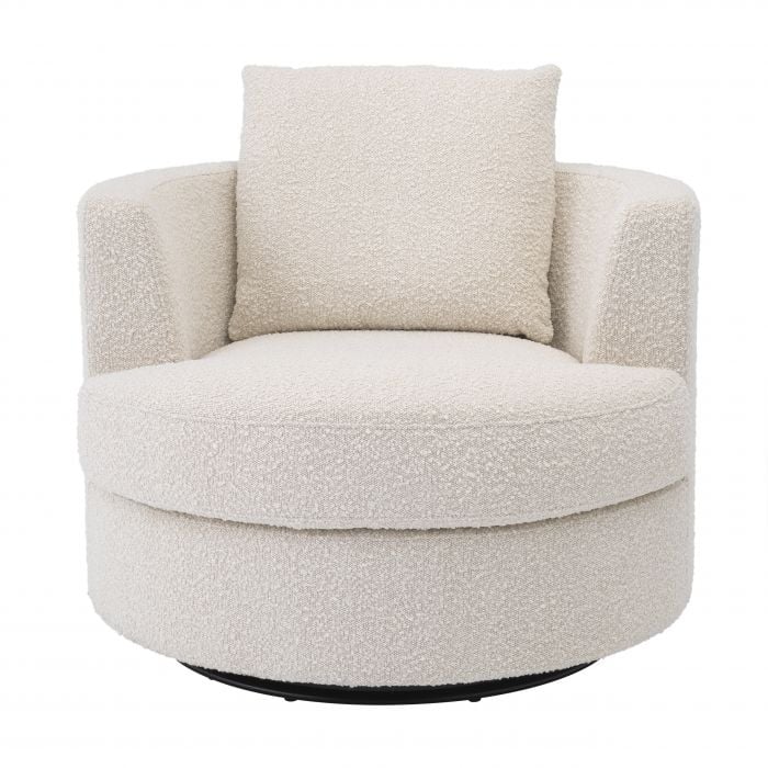 Swivel Chair Felix in Cream Bouclé