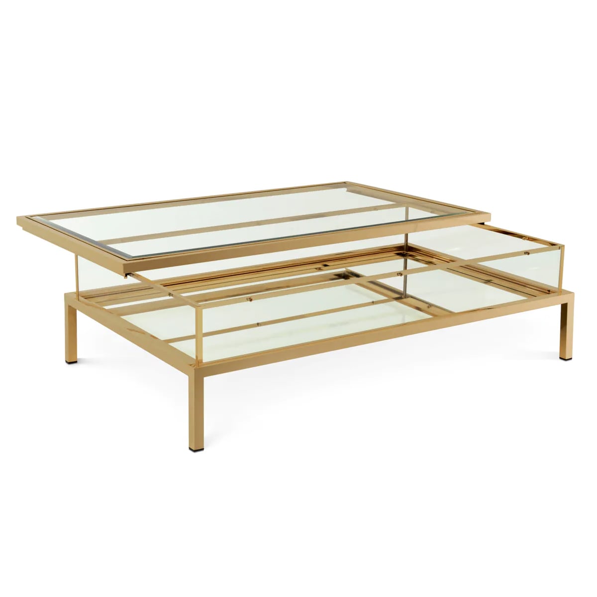Coffee Table Harvey Rectangular in Brushed Brass