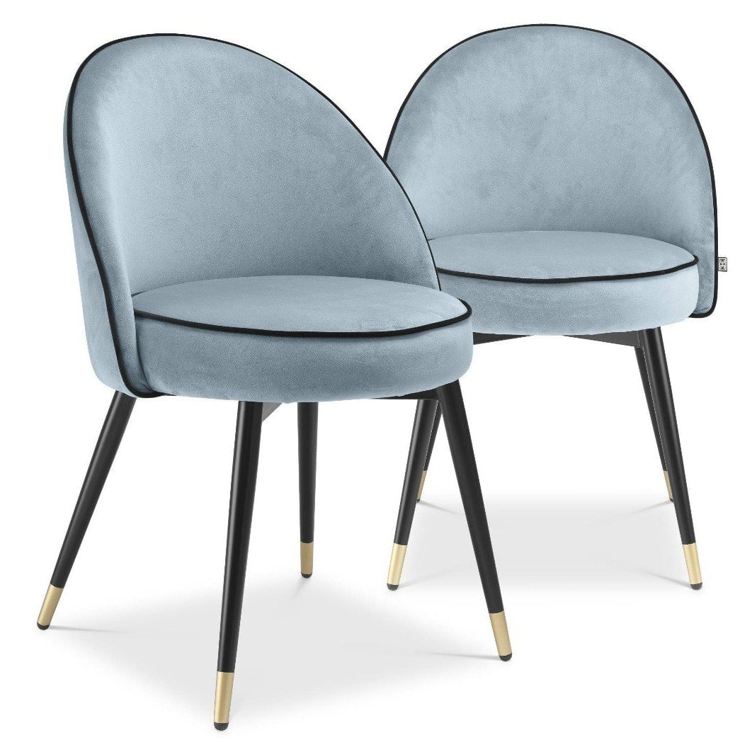 Cooper Dining Chair in Blue Velvet - Set of 2