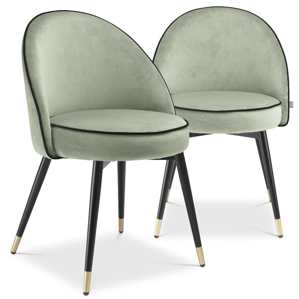 Cooper Dining Chair in Green Velvet - Set of 2