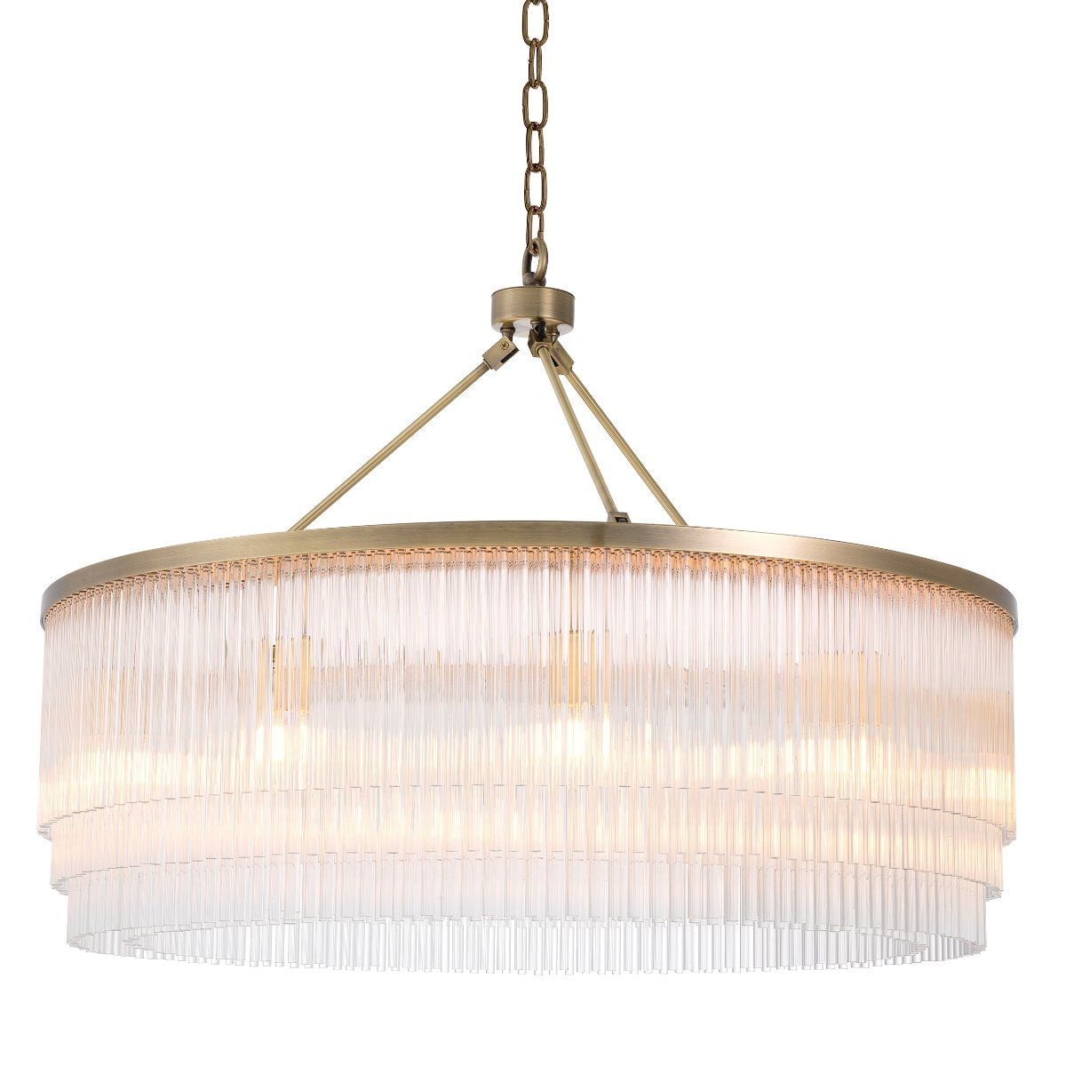 Large Hector Chandelier in Brushed Brass