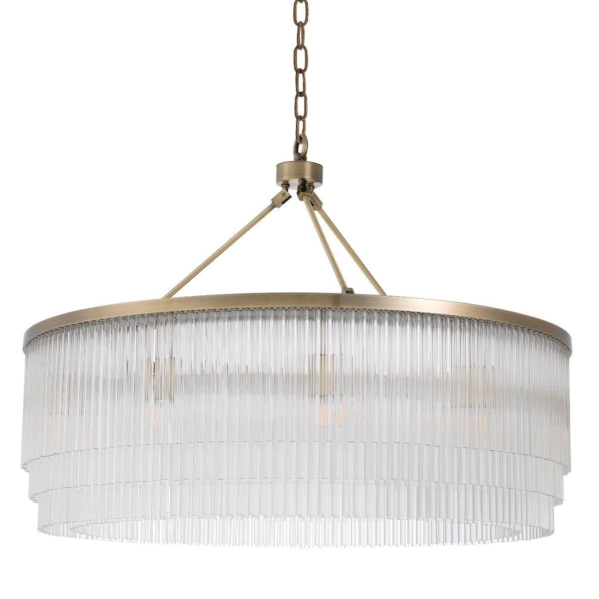 Large Hector Chandelier in Brushed Brass