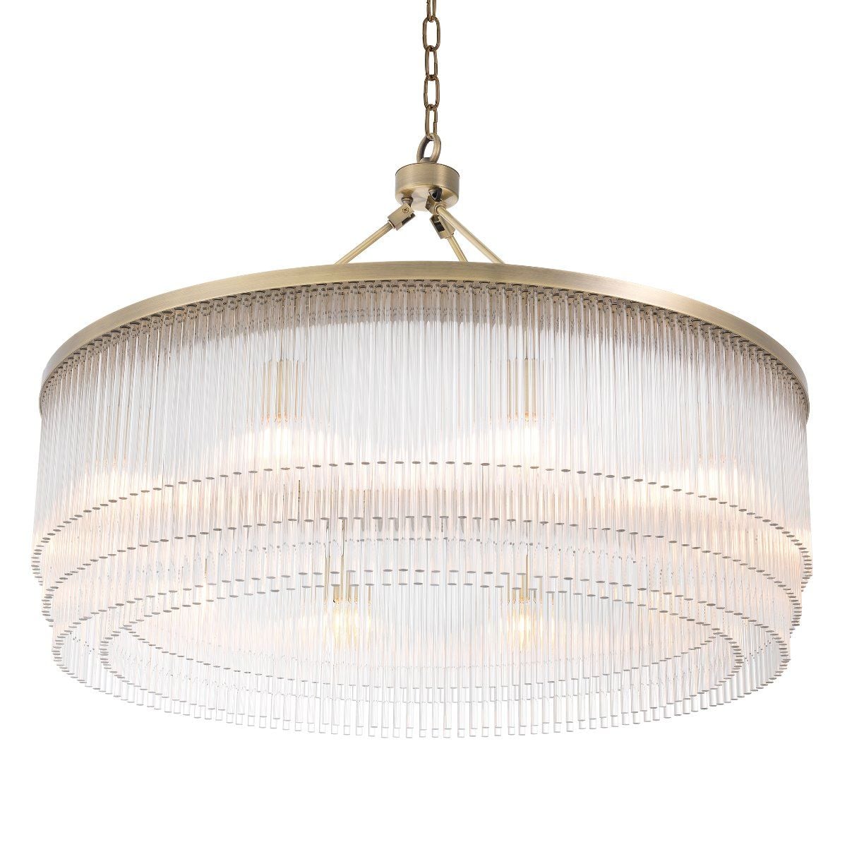 Large Hector Chandelier in Brushed Brass