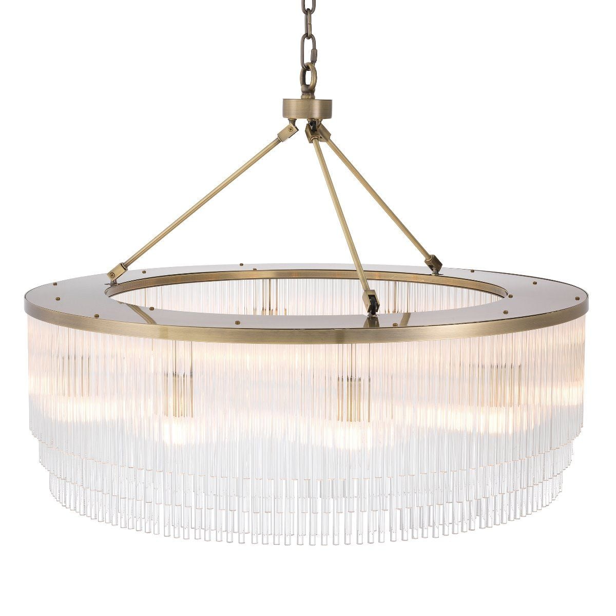 Large Hector Chandelier in Brushed Brass
