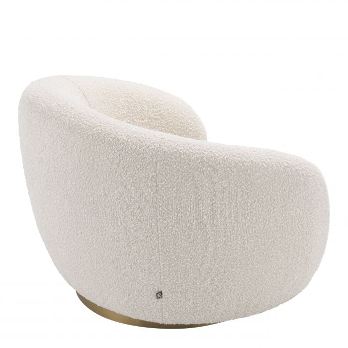 Brice Swivel Chair in Boucle Cream