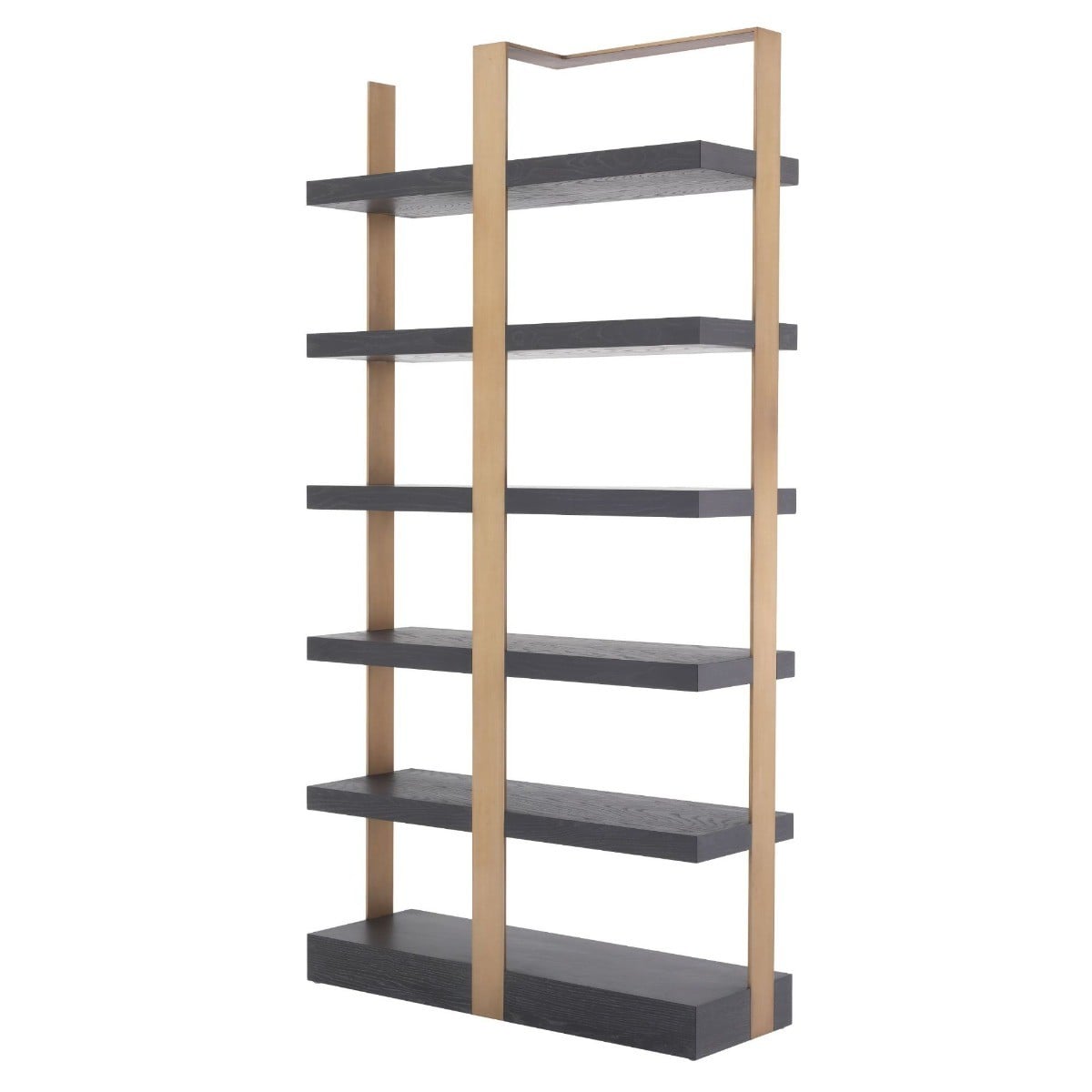 Geo Tall Open Shelving Unit in Brass