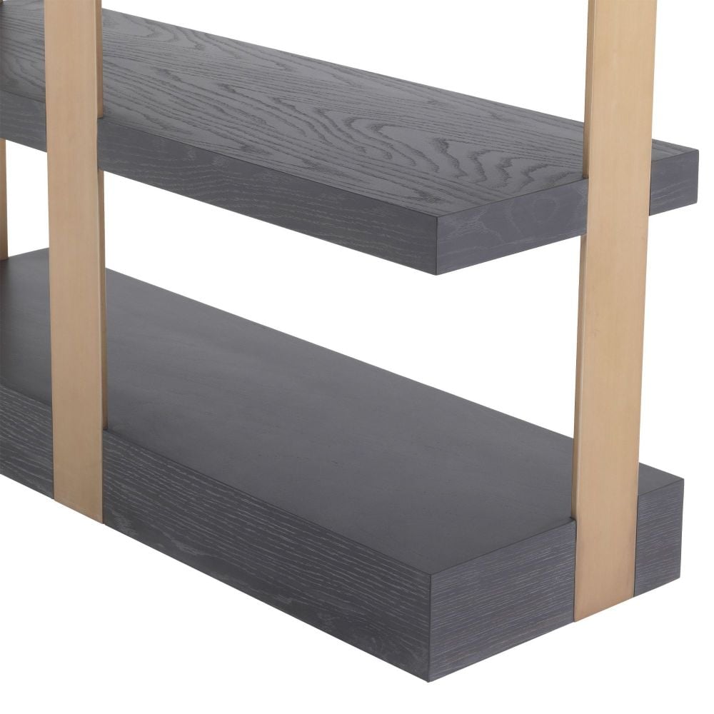 Geo Tall Open Shelving Unit in Brass