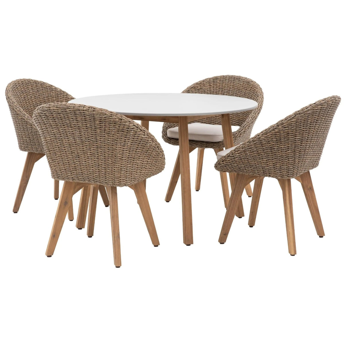 Vienna Outdoor 4-Seater Round Dining Set
