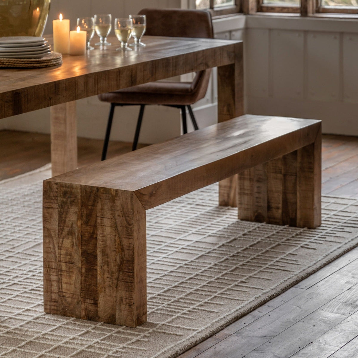 Wisconsin Dining Bench in Natural