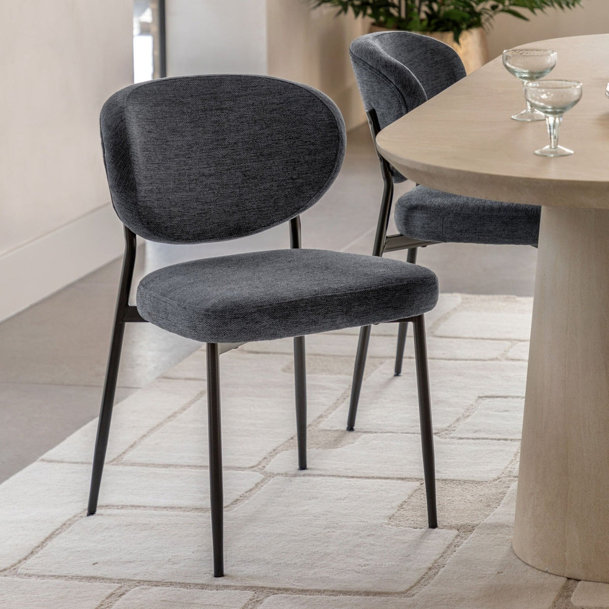 Otto Dining Chair in Charcoal Set of 2