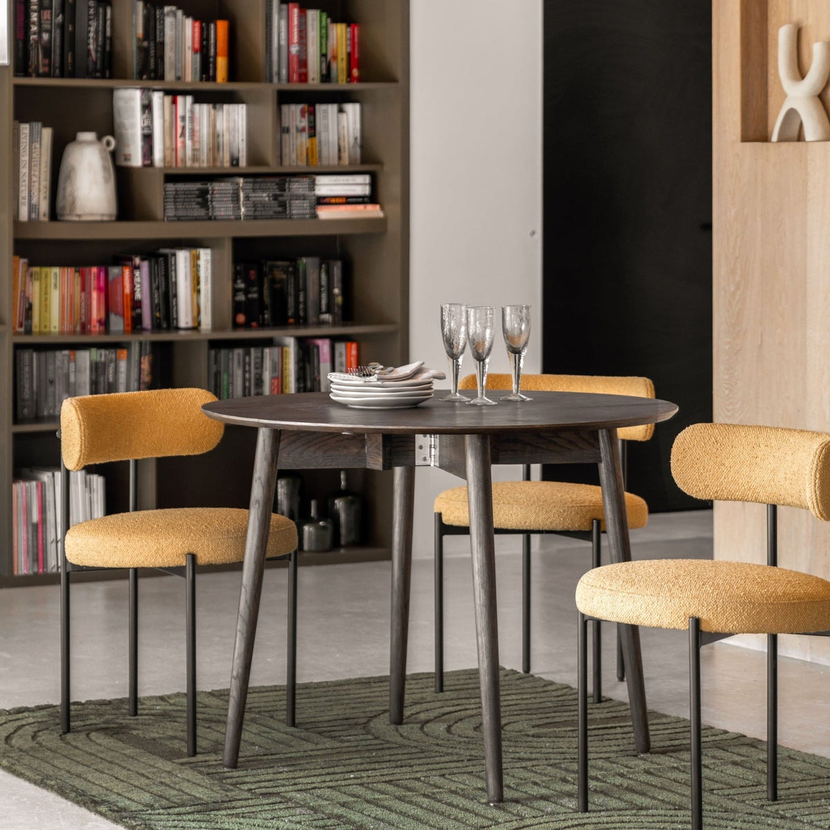 Heath Folding Dining Table in Smoked - 100cm