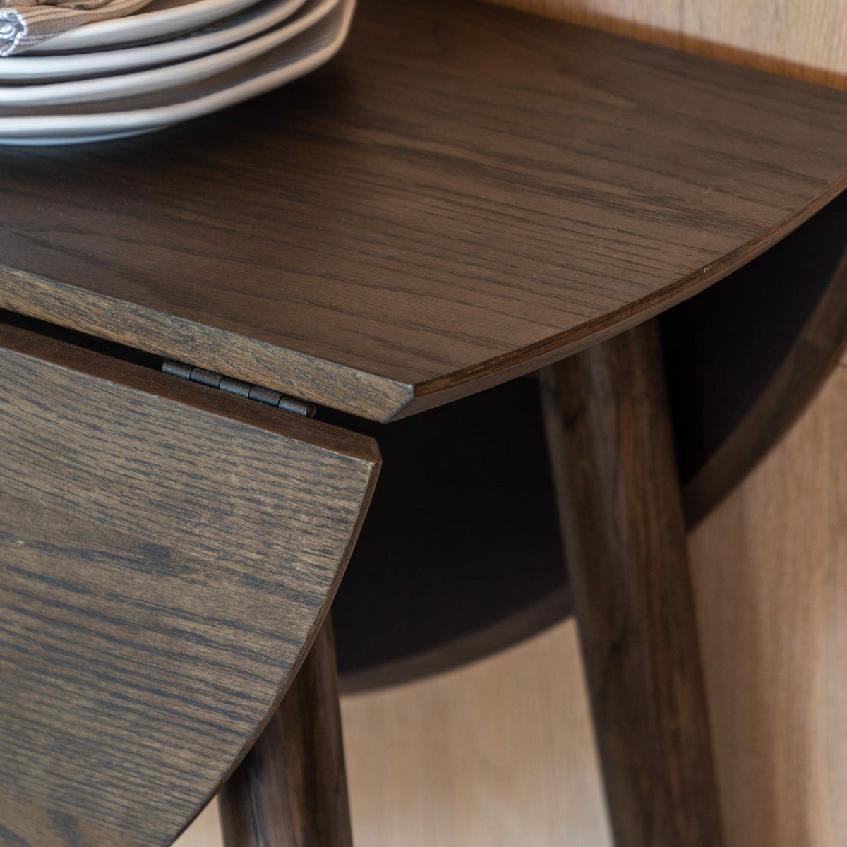 Heath Folding Dining Table in Smoked - 100cm
