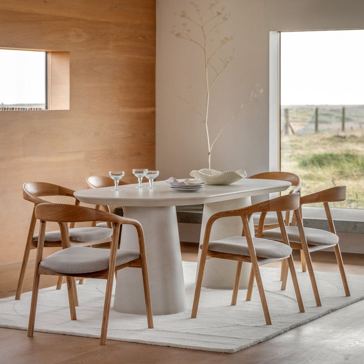 Pietra Oval Dining Table in Linen - 200cm