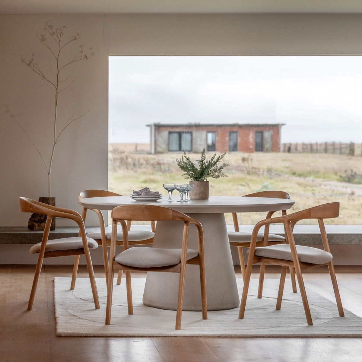 Pietra Round Dining Table in Linen - 152cm