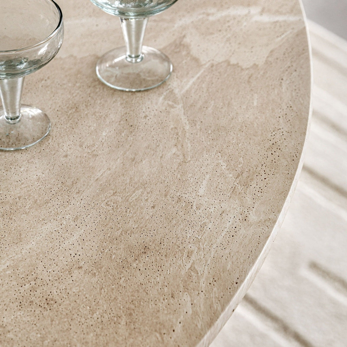 Pietra Round Dining Table in Travertine - 152cm