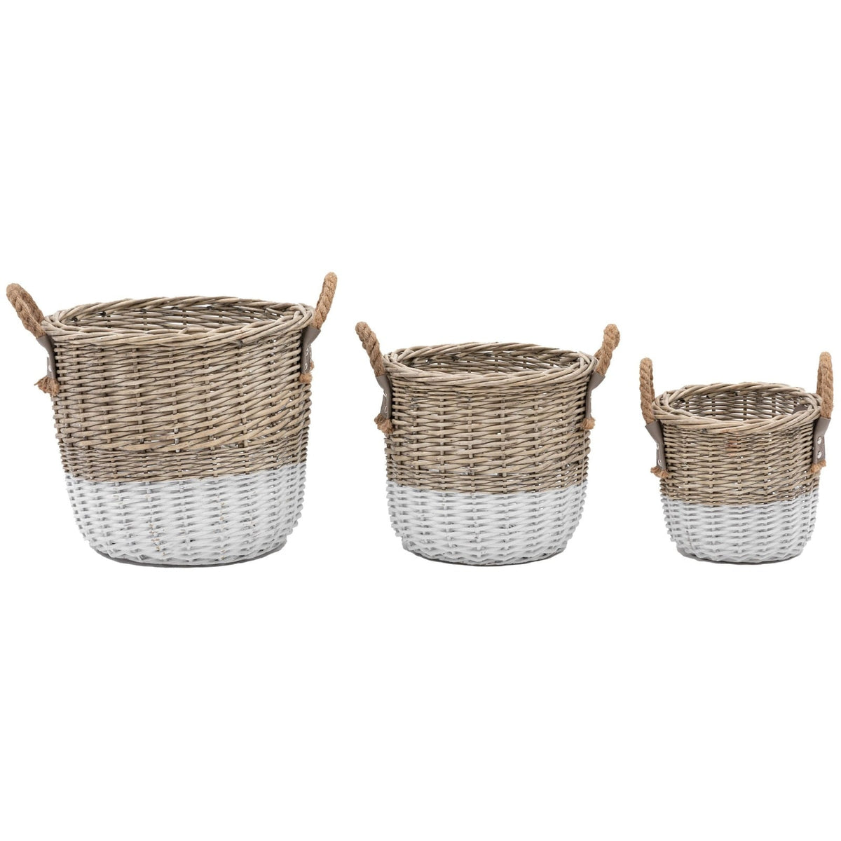 Hand Woven Willow Storage Basket Nest Set of 3 Small