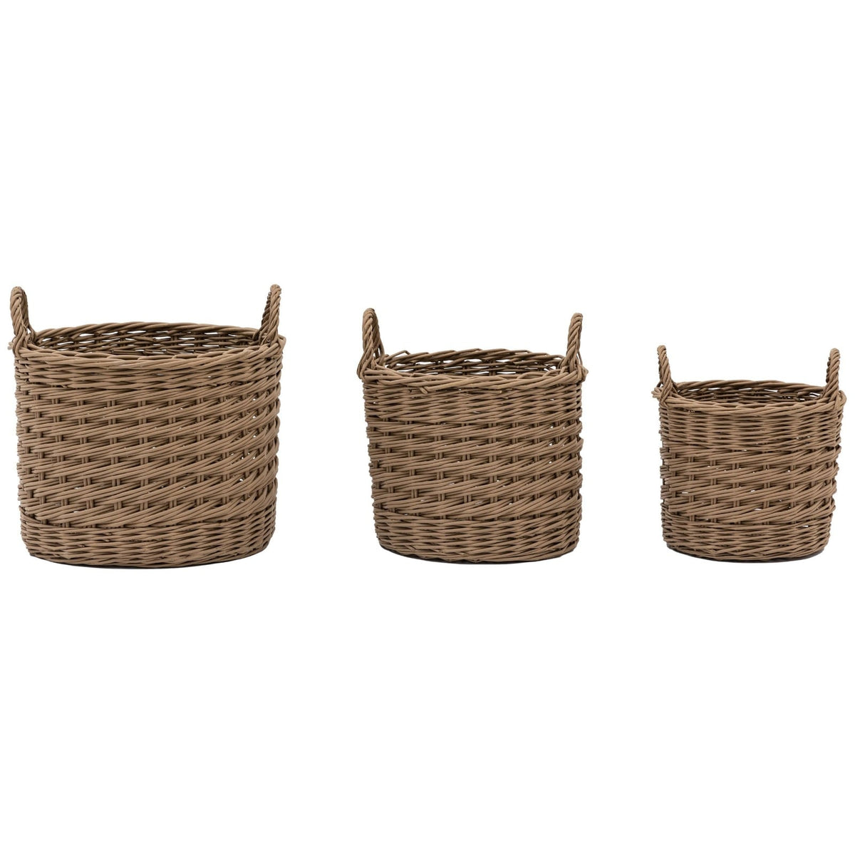 Hand Woven Willow Storage Basket Nest Set of 3 Large