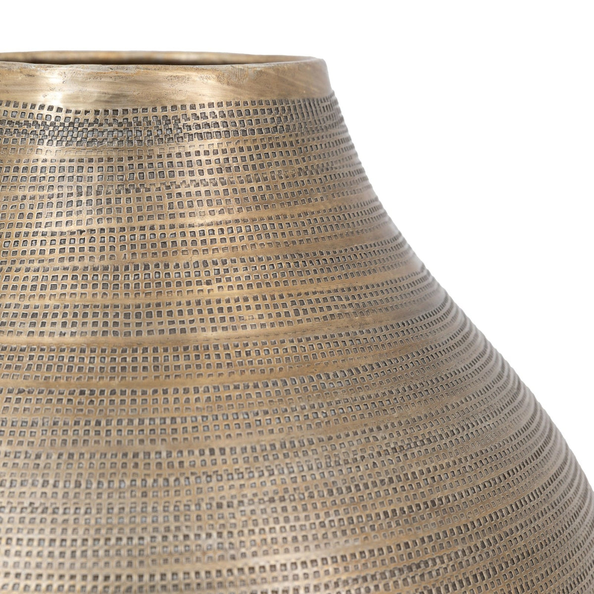 Zahara Hammered Metal Vase Antique Brass Small