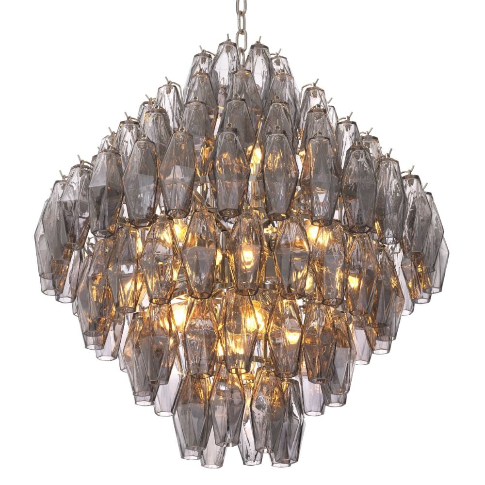 Benini Chandelier in Smoke Glass - Large