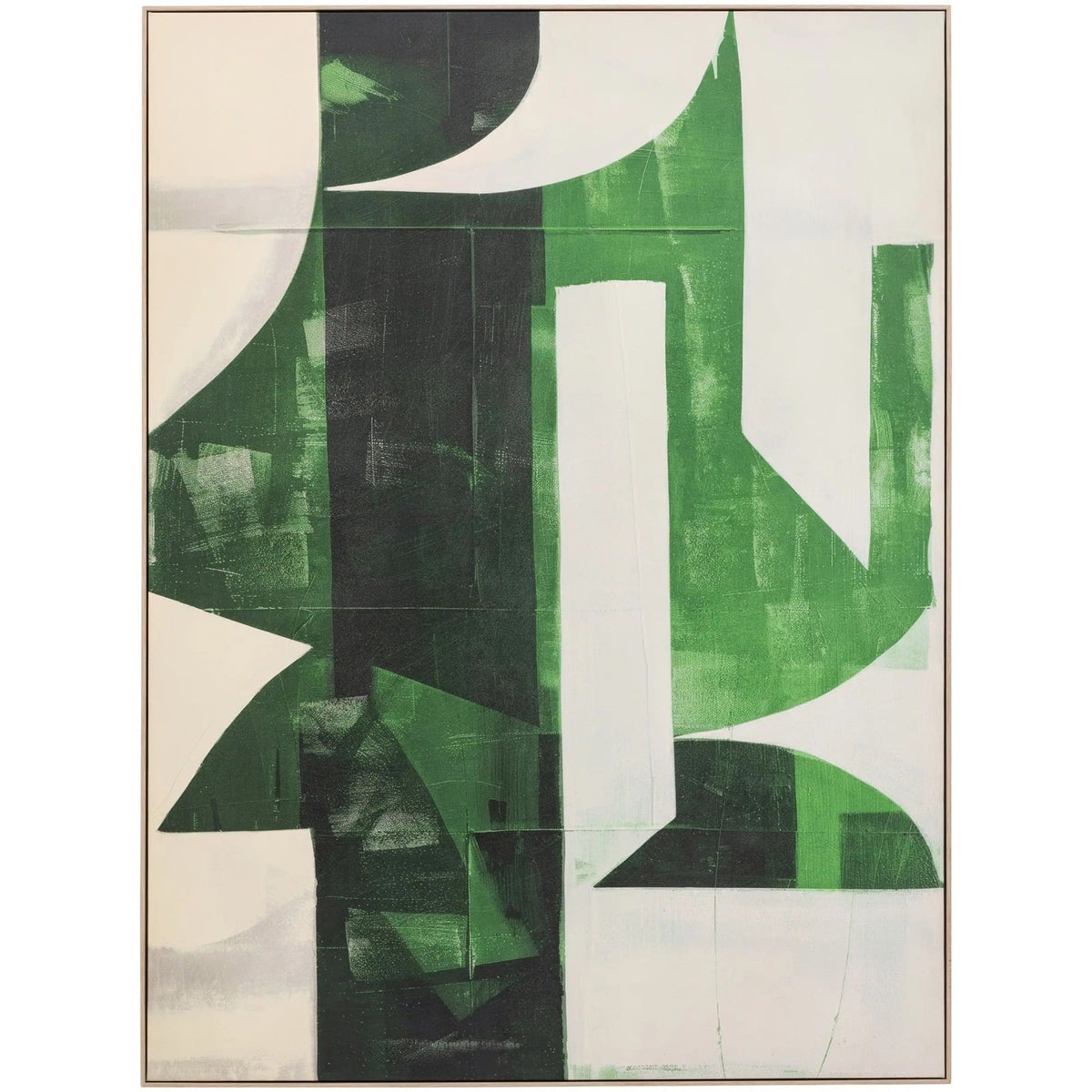 Emerald Abstract Framed Canvas