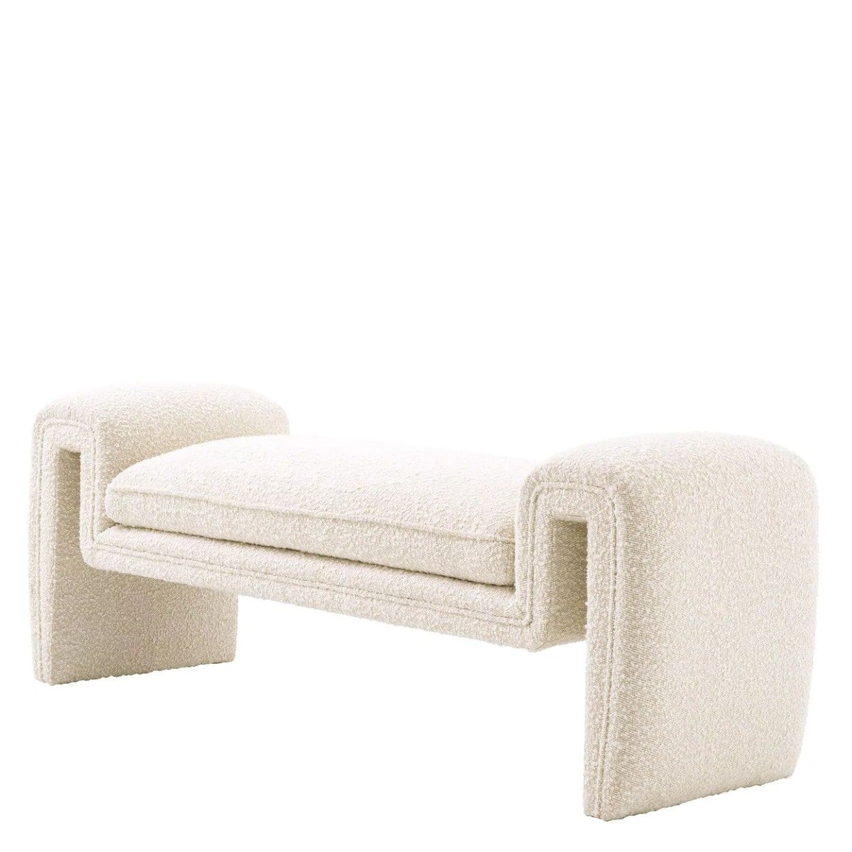 Tondo Bench in Bouclé cream