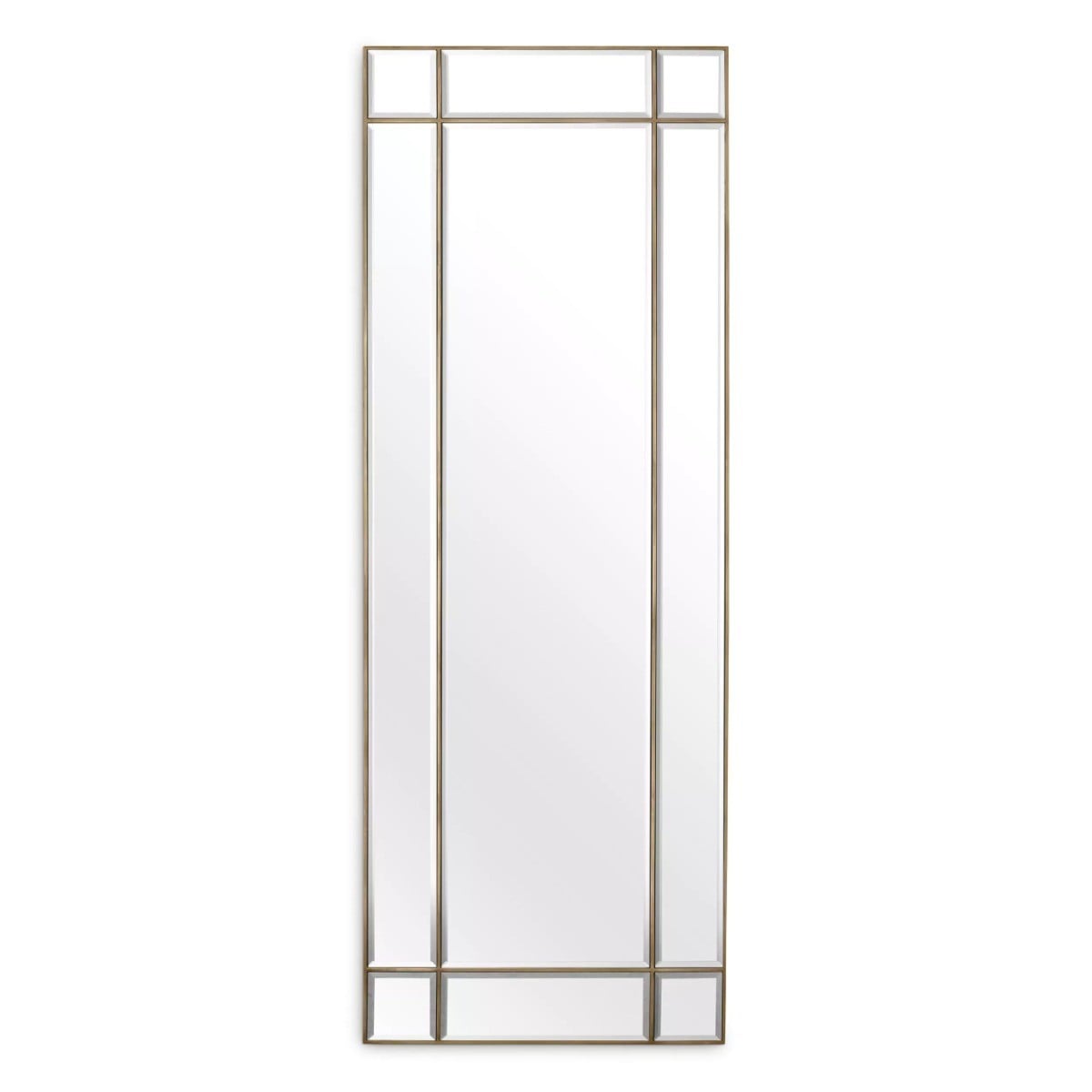 Beaumont Rectangular Mirror in Vintage Brass