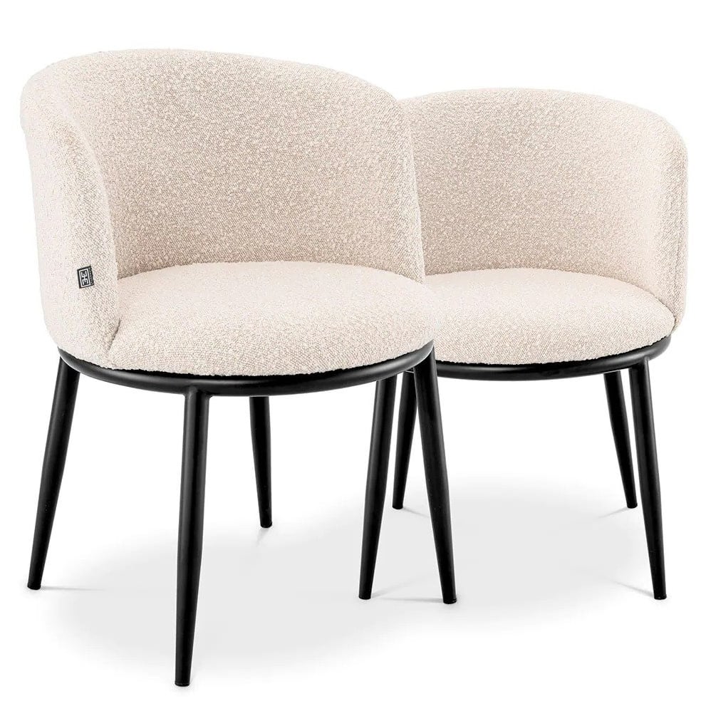 Fimore Dining Chair in Boucle Cream - Set of 2