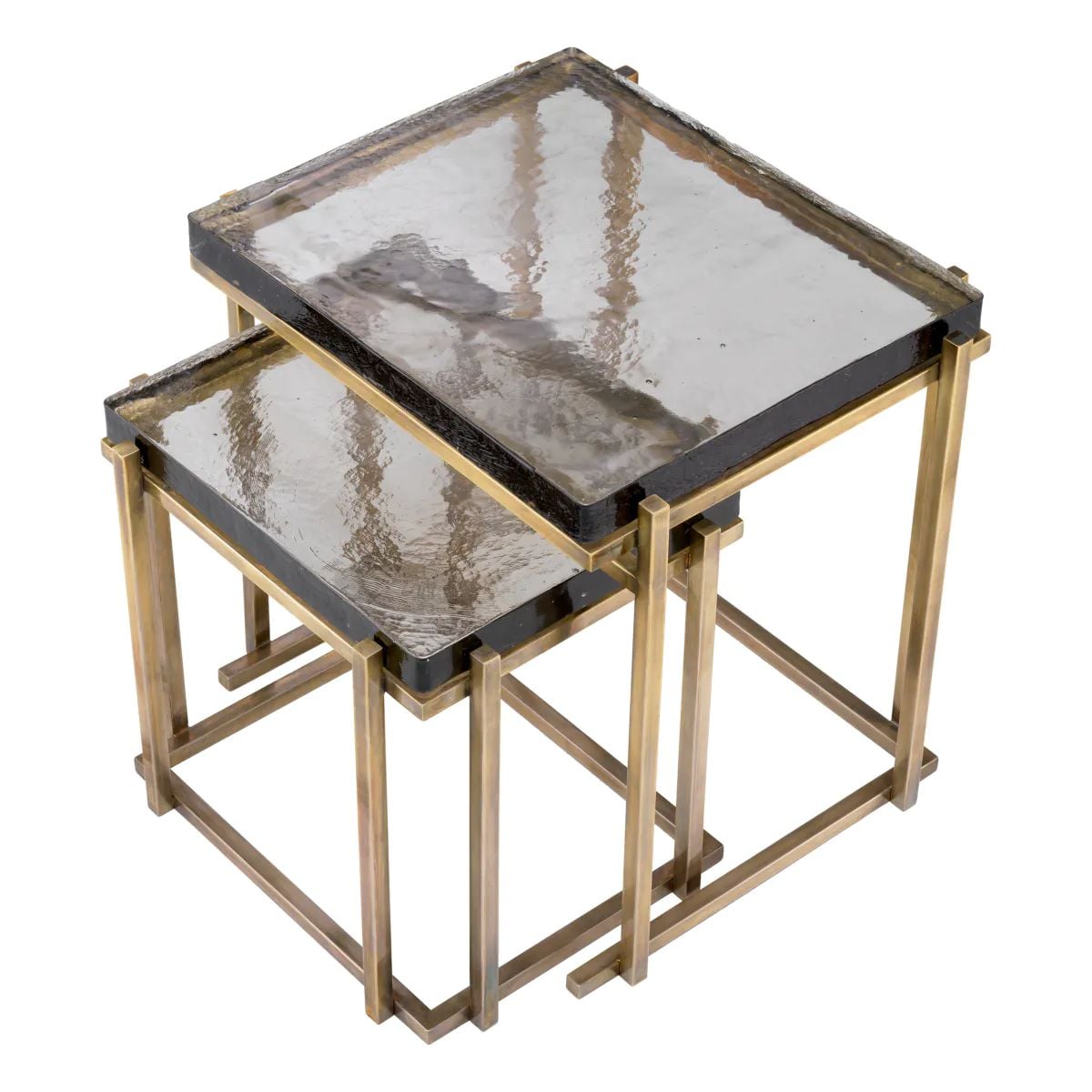 Niemeyer Side Table Glass & Brass Finish