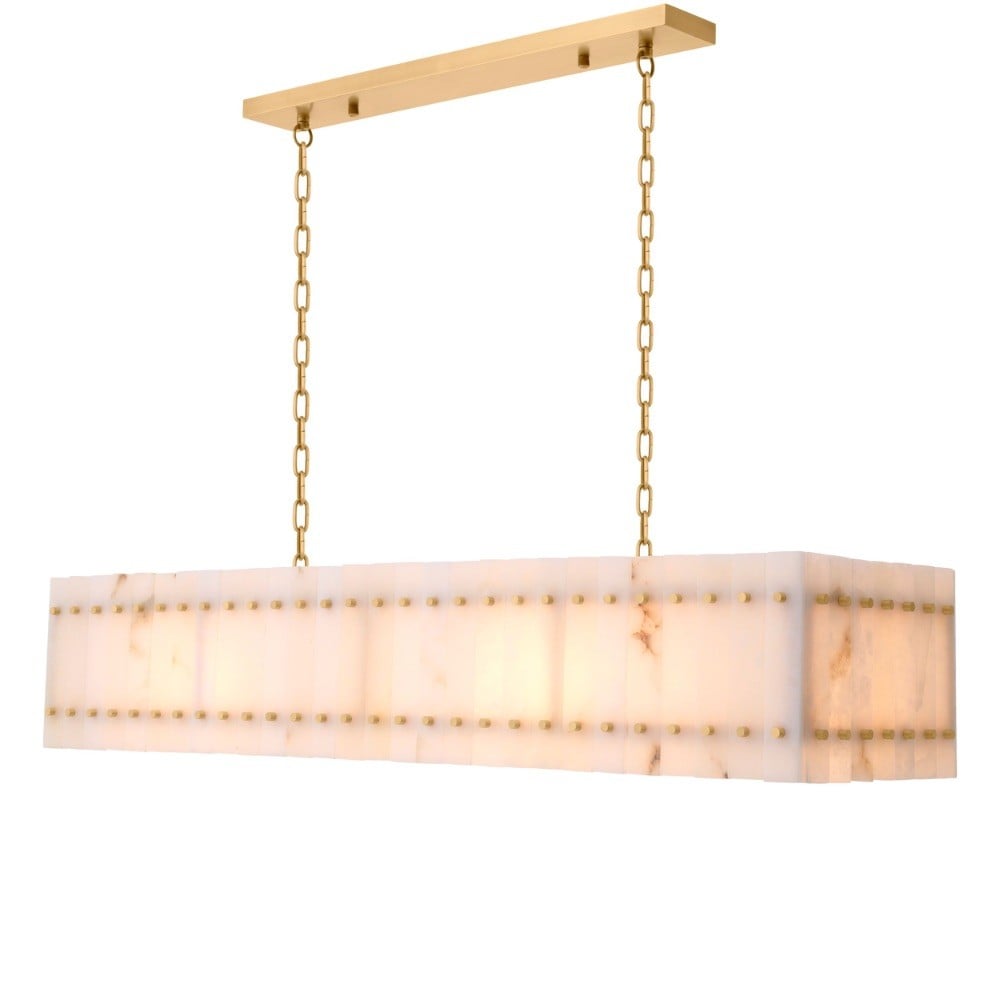 Ruby Rectangular Chandelier in Alabaster