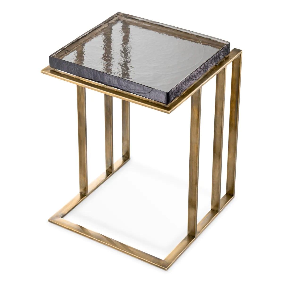 Side Table Crescent in Vintage Brass Finish