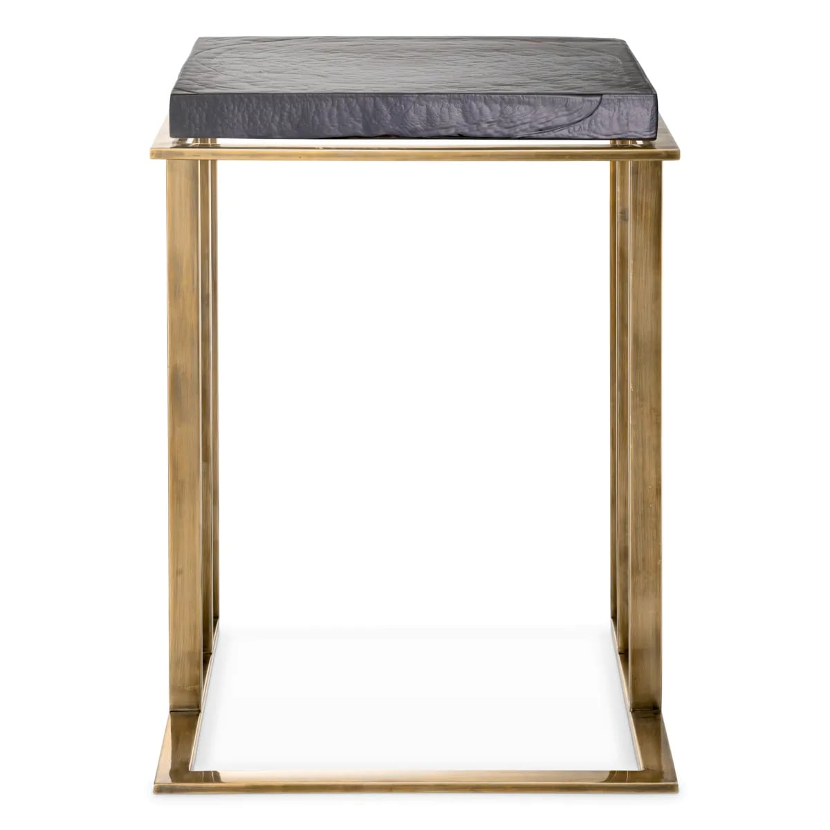 Side Table Crescent in Vintage Brass Finish
