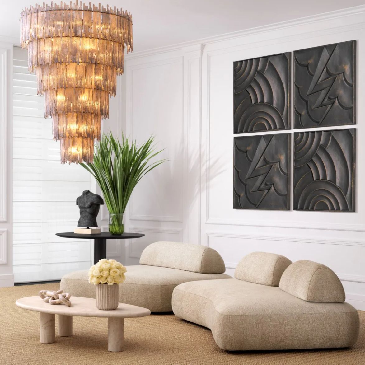 Saint Roch Chandelier in Light Brushed Brass - Extra Large
