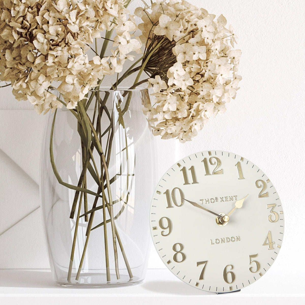 Arabic Mantel Clock in Oatmeal