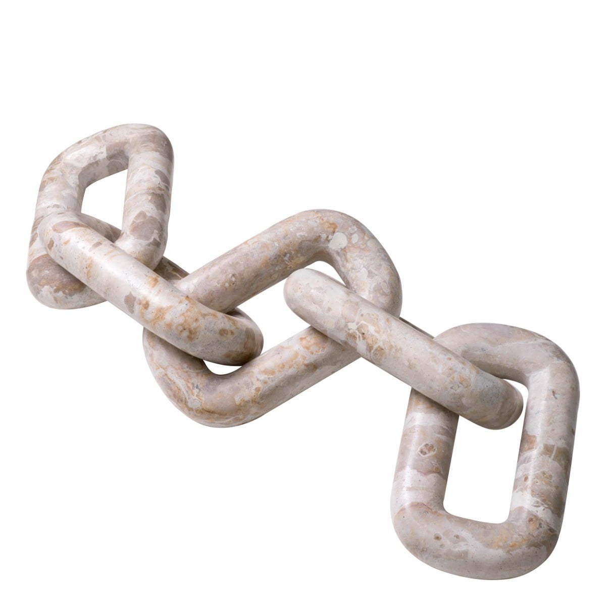 Marble Chain Link Sculpture Decor in Brown