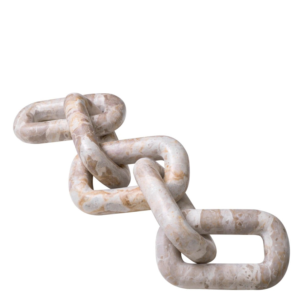Marble Chain Link Sculpture Decor in Brown