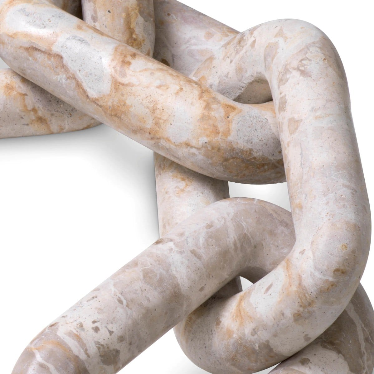 Marble Chain Link Sculpture Decor in Brown