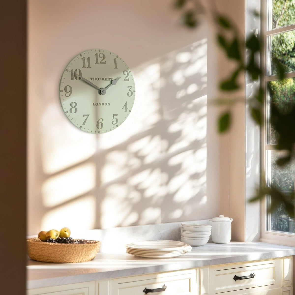 Arabic Wall Clock in Pearl Green - Small